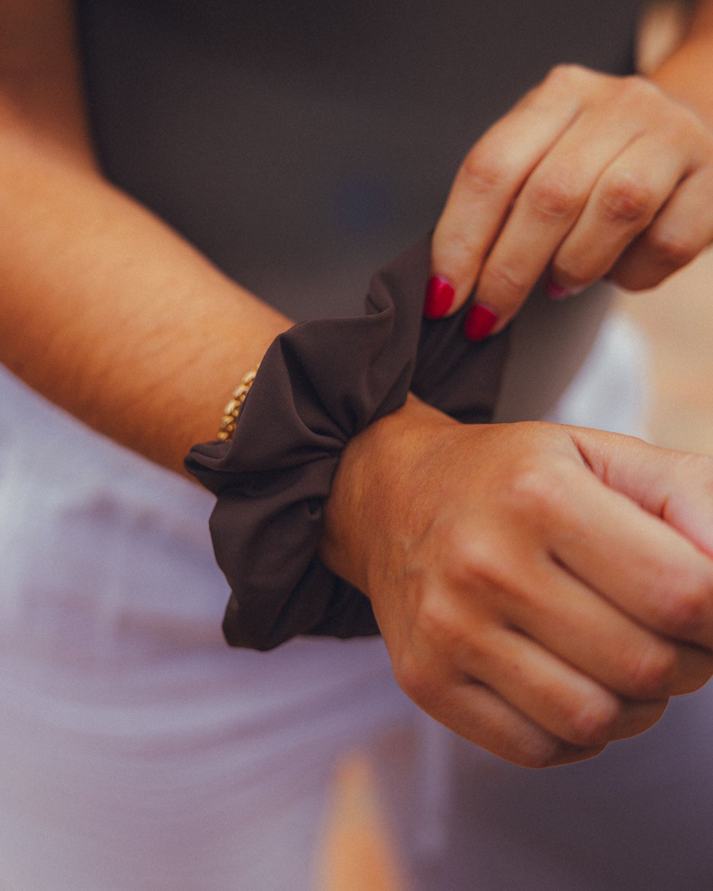 Scrunchie castanho